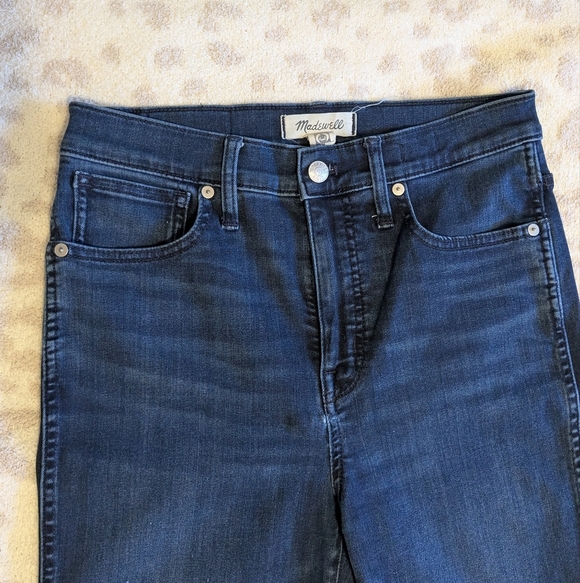 Madewell Stovepipe Jeans 27T 27 Tall Dark Wash Stretch 4 Straight Skinny High - Picture 1 of 12